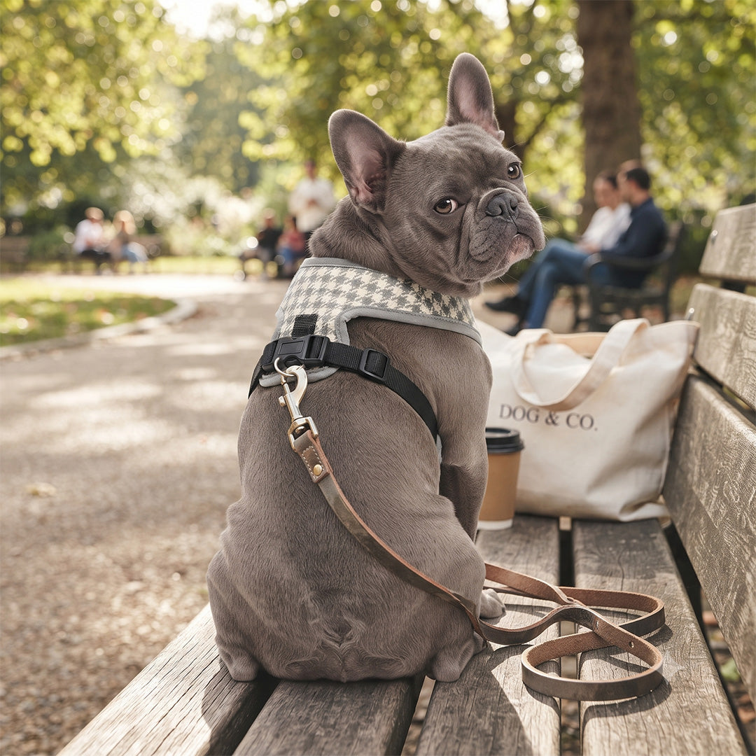 Classic Houndstooth Padded Dog Harness