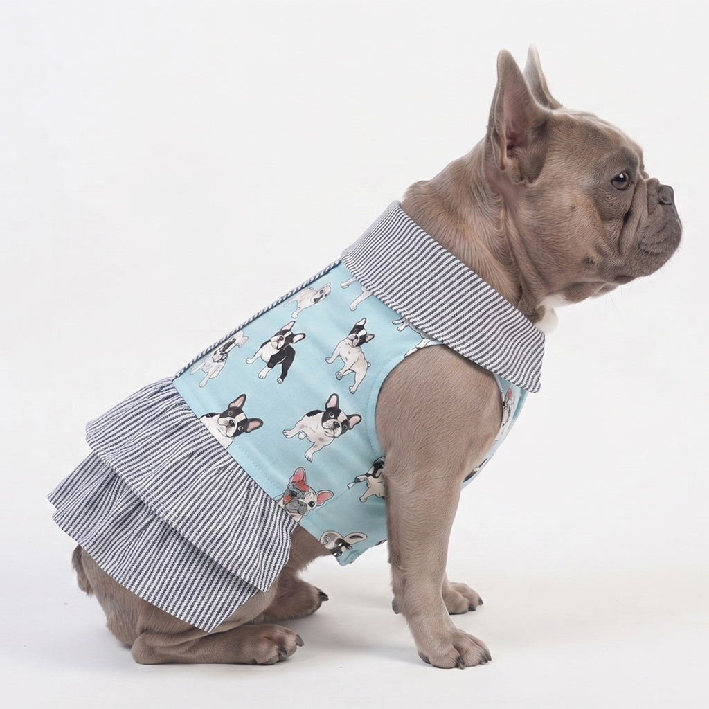 French Bulldog Print Collared Pet Shirt