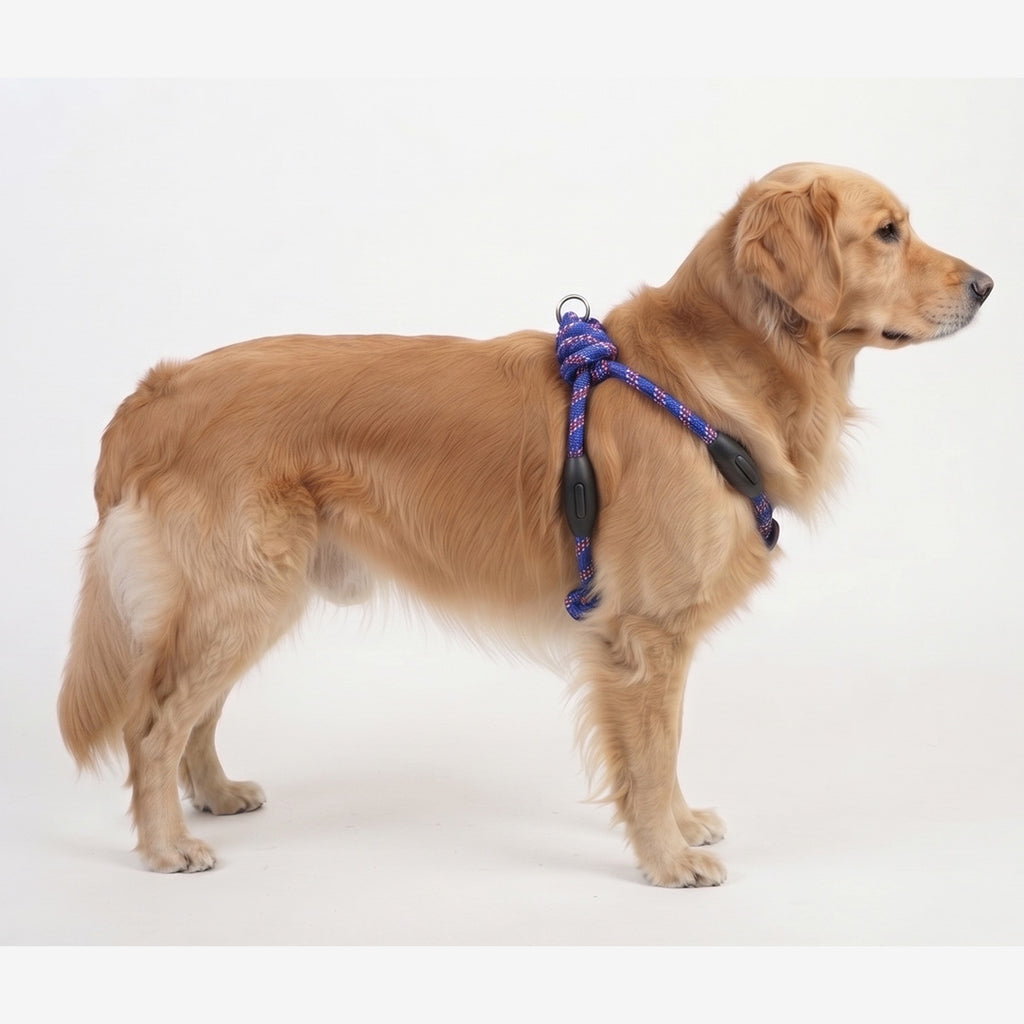 Premium Braided Rope Dog Leash and Harness Set