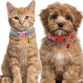 Adjustable Patterned Kitten Collar with Bell (Alternative names: Soft Fabric Cat Collar, Quick-Release Pet Collar with Charm)