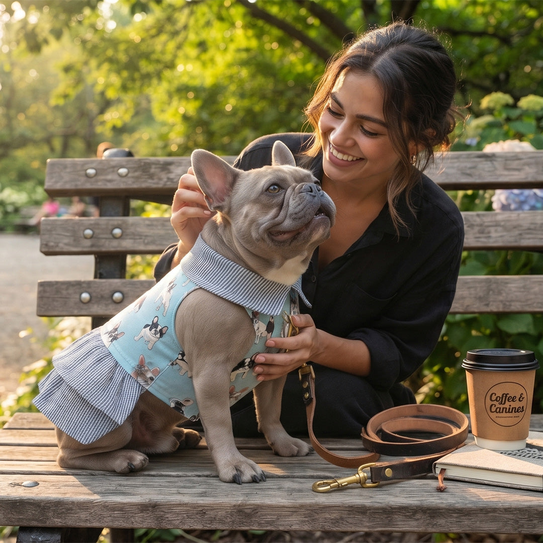 French Bulldog Print Collared Pet Shirt
