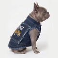 Distressed Denim Dog Vest with Frayed Edges