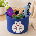 Doraemon-Themed Toy Storage Basket with Plush Dog Toys Set
