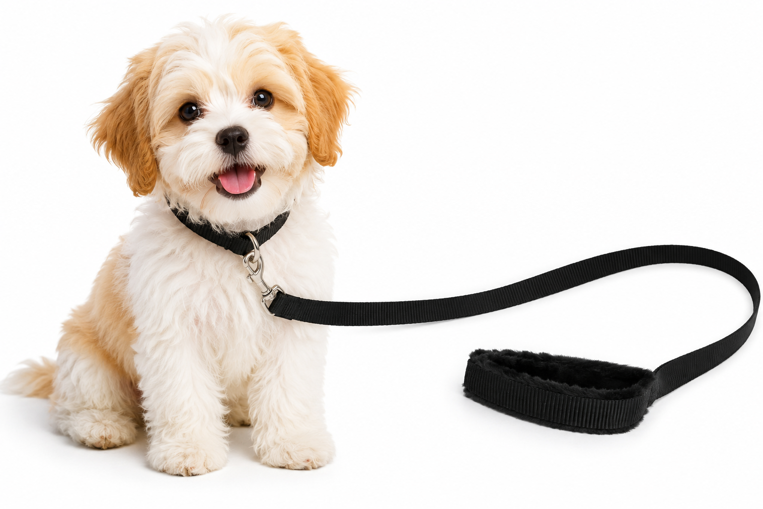Premium Soft Padded Dog Leash – Comfortable Grip Heavy Duty Pet Walking Lead (Black)
