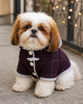 PET JACKET : Plaid Fleece-Lined Dog Hoodie Jacket – Warm Winter Coat for Small & Medium Dogs